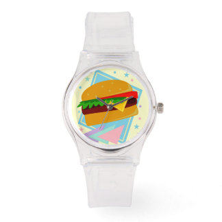 Kawaii Cute Tecknad Hamburger Cheeseburger Burger Armbandsur