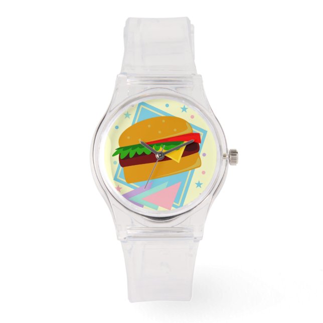 Kawaii Cute Tecknad Hamburger Cheeseburger Burger Armbandsur (Framsida)