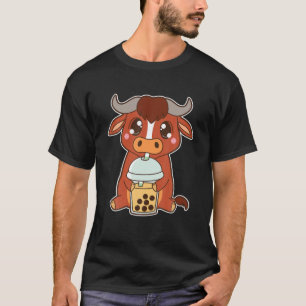 Kawaii Cute Zodiac Boba Ox Peach Mango Bubble Pear T Shirt