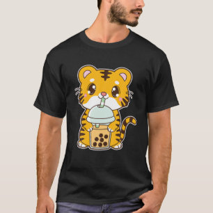 Kawaii Cute Zodiac Boba Tiger Mango Bubble Pearl M T Shirt