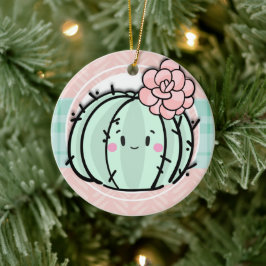 Kawaii Cutie Cactus Succulent jul Julgransprydnad Keramik