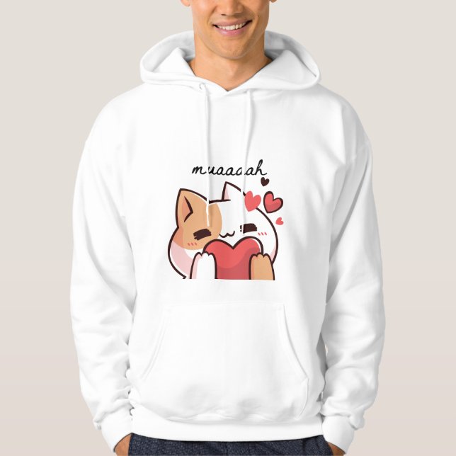 Kawaii Cutie Cat Hoodie (Framsida)