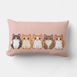 Kawaii Cutie Kitty Crew | Cozy Peach Pink Cat Mom  Lumbarkudde