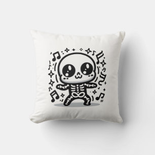 Kawaii Dancing Skeleton Cute Halloween Home Decor Kudde
