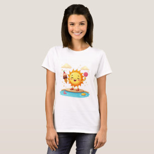 Kawaii Dancing Sol Ice Cream Summer T-Shirt