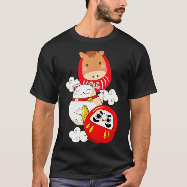 Kawaii Daruma Japanese New Year 2026 Year Of The H T Shirt (Framsida)