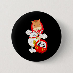 Kawaii Daruma Japanska Nyår 2026 År för H Knapp