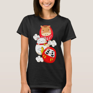 Kawaii Daruma Japanska Nyår 2026 År för H T Shirt