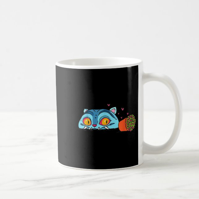 Kawaii Demon Cat Funny Anime Otaku Japanska Kaffemugg (Höger)