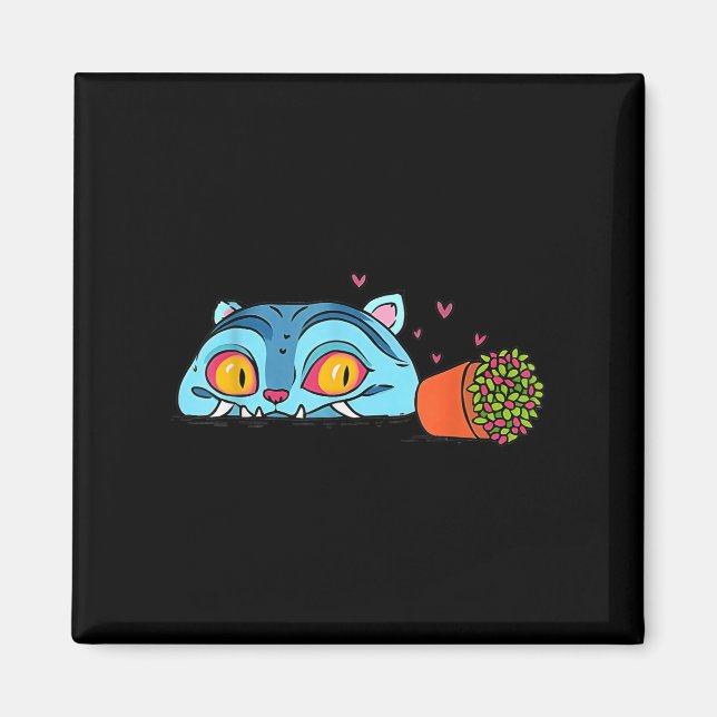 Kawaii Demon Cat Funny Anime Otaku Japanska Magnet (Framsidan)