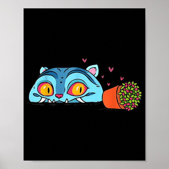 Kawaii Demon Cat Funny Anime Otaku Japanska Poster (Framsidan)