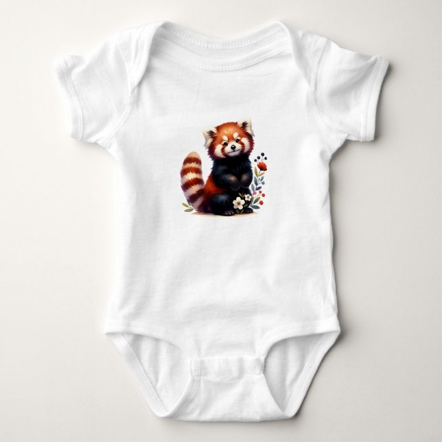 Kawaii-design med röd panda | Whimsical varelse  T Shirt (Framsida)