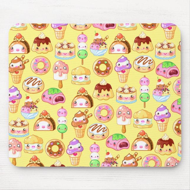 Kawaii Dessert Friends Mousepad Musmatta (Framsidan)