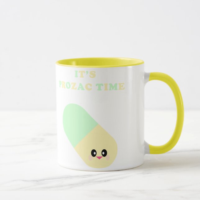 Kawaii Det är Prozac Time Cute Drug Mugg (Höger)