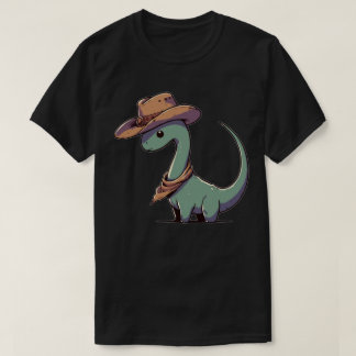 Kawaii Dinosaur Brontosaurus Cowboy Funny T Shirt