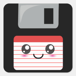 Kawaii-diskett Fyrkantigt Klistermärke
