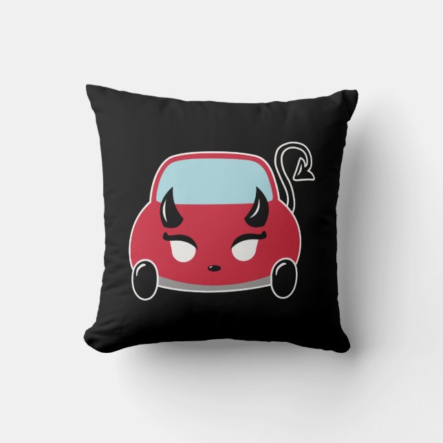 Kawaii Djävulen Car Kudde (Framsida)