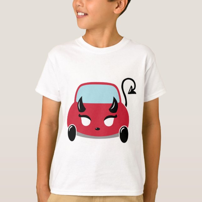 Kawaii Djävulen Car T-Shirt (Framsida)