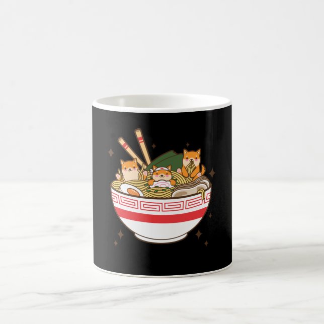 Kawaii dogs eating Ramen Kaffemugg (Center)