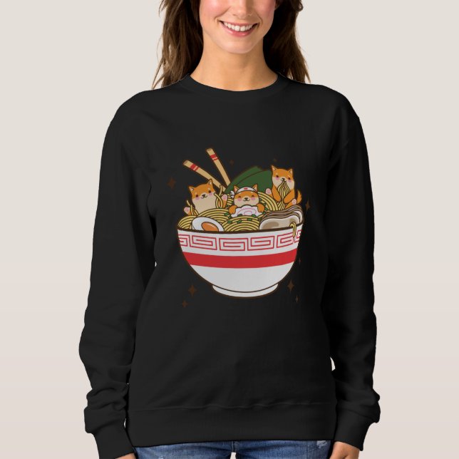 Kawaii dogs eating Ramen T Shirt (Framsida)