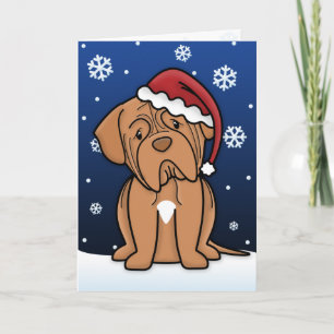 Kawaii Dogue de Bordeaux julkort Helgkort