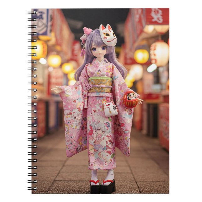 Kawaii Doll i Kimono av Natasha Us Anteckningsbok (Framsidan)