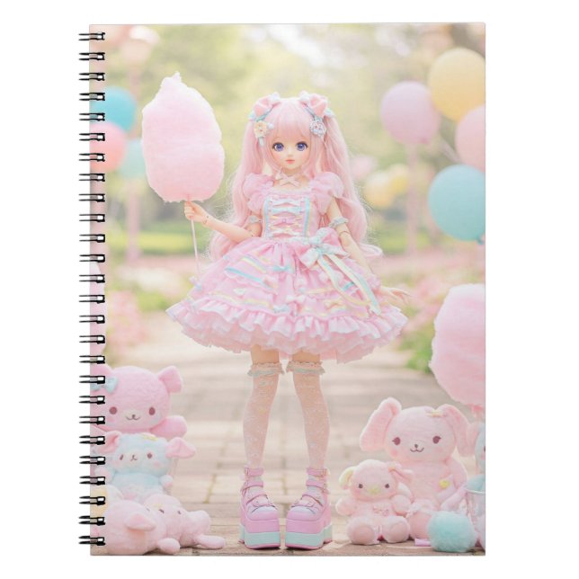 Kawaii Doll med Lollipops av Natasha Us Anteckningsbok (Framsidan)