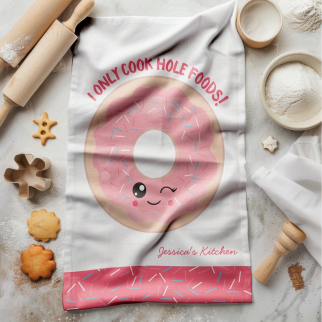 Kawaii Donut I Cook Hål Mat Kökshandduk (Just the perfect, unique towel to be in the very kitchen where all the magic happens.)