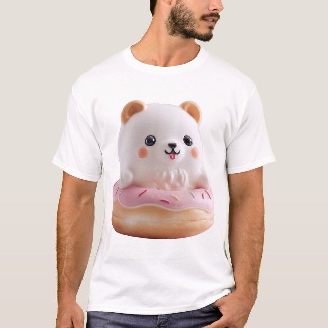 Kawaii Donut Puff Bear T Shirt (Framsida)
