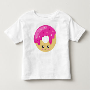 Kawaii Donut, Rosa Donut, Doughnut, Icing, Hearts T Shirt