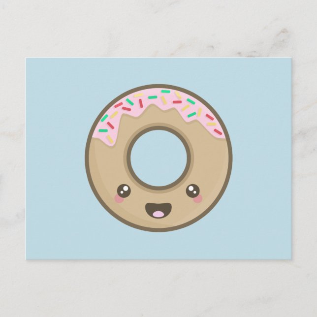 Kawaii Donut Vykort (Framsida)
