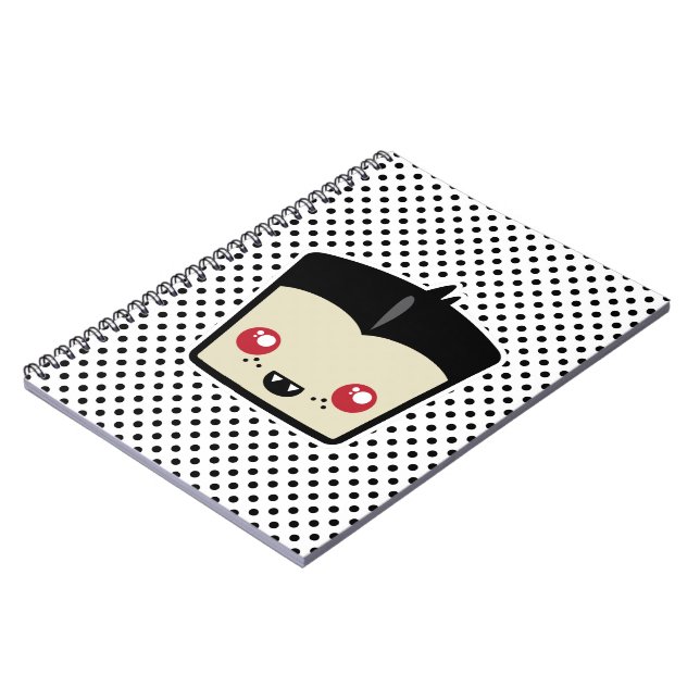 Kawaii Dracula Notebook Anteckningsbok Med Spiral (Vänstra Sidan)