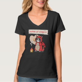 Kawaii Dragon Mamma Black Funny Quote Mors dag T Shirt