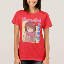 Kawaii Drama Girl med koreansk Hangul Aesthetic T Shirt