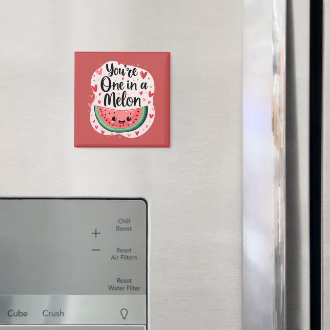 Kawaii "Du är en i Melon" Cute Watermelon Pun Magnet (In Situ (Fridge))
