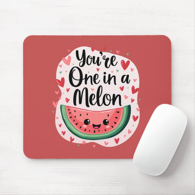 Kawaii "Du är en i Melon" Cute Watermelon Pun Musmatta (Med mus)