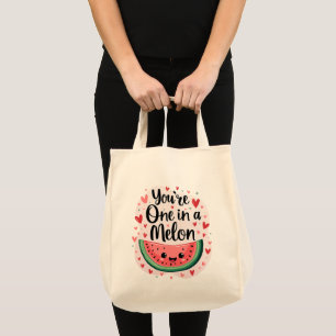 Kawaii "Du är en i Melon" Cute Watermelon Pun Tygkasse