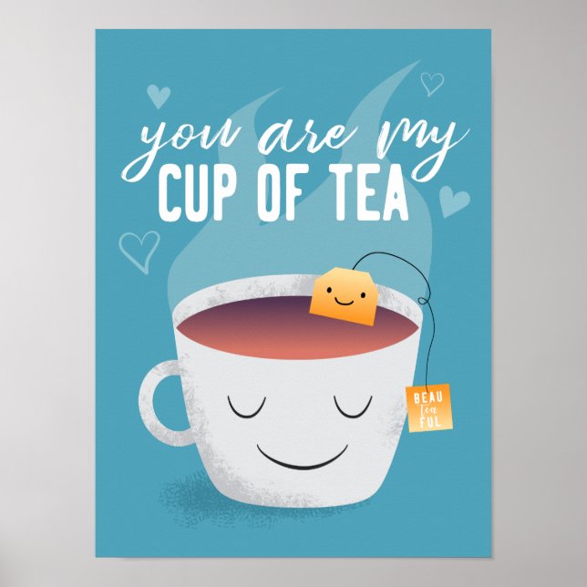 Kawaii du är min Kopp i Tea Kitchen Art Poster (Framsidan)