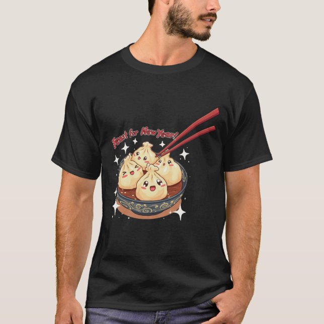 Kawaii Dumplings nyår T Shirt (Framsida)