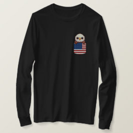 Kawaii Eagle American Flagga Pocket T Shirt