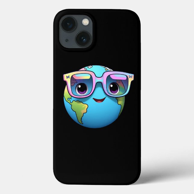 Kawaii Earth Neo-Pastel iPhone 13 Fodral (Baksida)