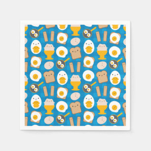 Kawaii Eggs för frukost Pappersservett
