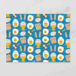 Kawaii Eggs för frukost Vykort