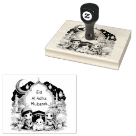 Kawaii Eid Al Adha Mubarak islamisk muslimisk högt Stämpel