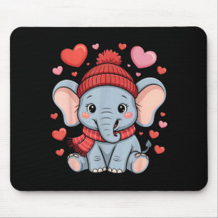 Kawaii Elefant Alla Hjärtans Dag Hjärtan Vinter Sc Musmatta
