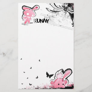 Kawaii emo Rosa Bunny Stationery Brevpapper
