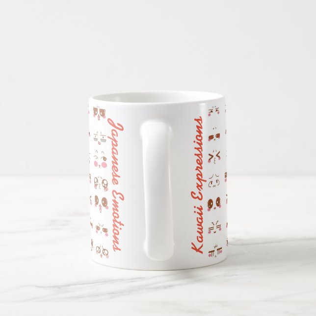 Kawaii emoji kaffemugg (Handtag)