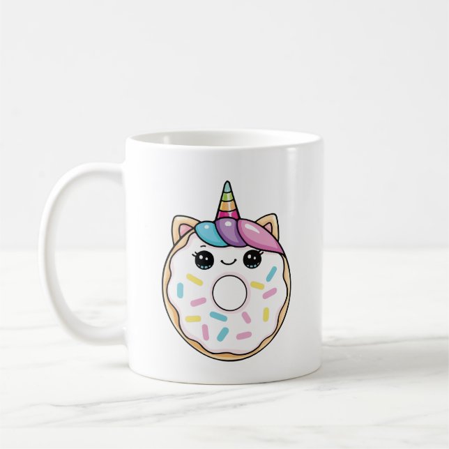 Kawaii enhörningsmunk  kaffemugg (Vänster)