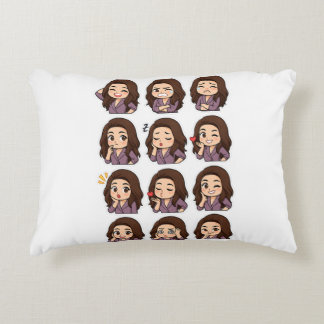Kawaii Expression Throw Pillow – Boss Babe Vibes Prydnadskudde