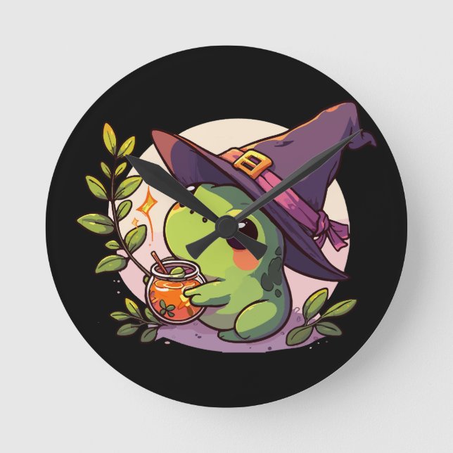 Kawaii fall hamster yoga rund klocka (Framsida)